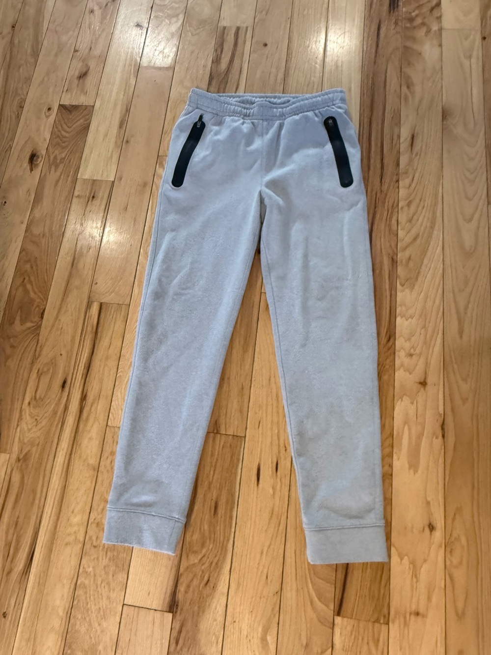 Old Navy Active Light Gray Kids Jogger Sweatpants with Black Zip Pockets Size XL
